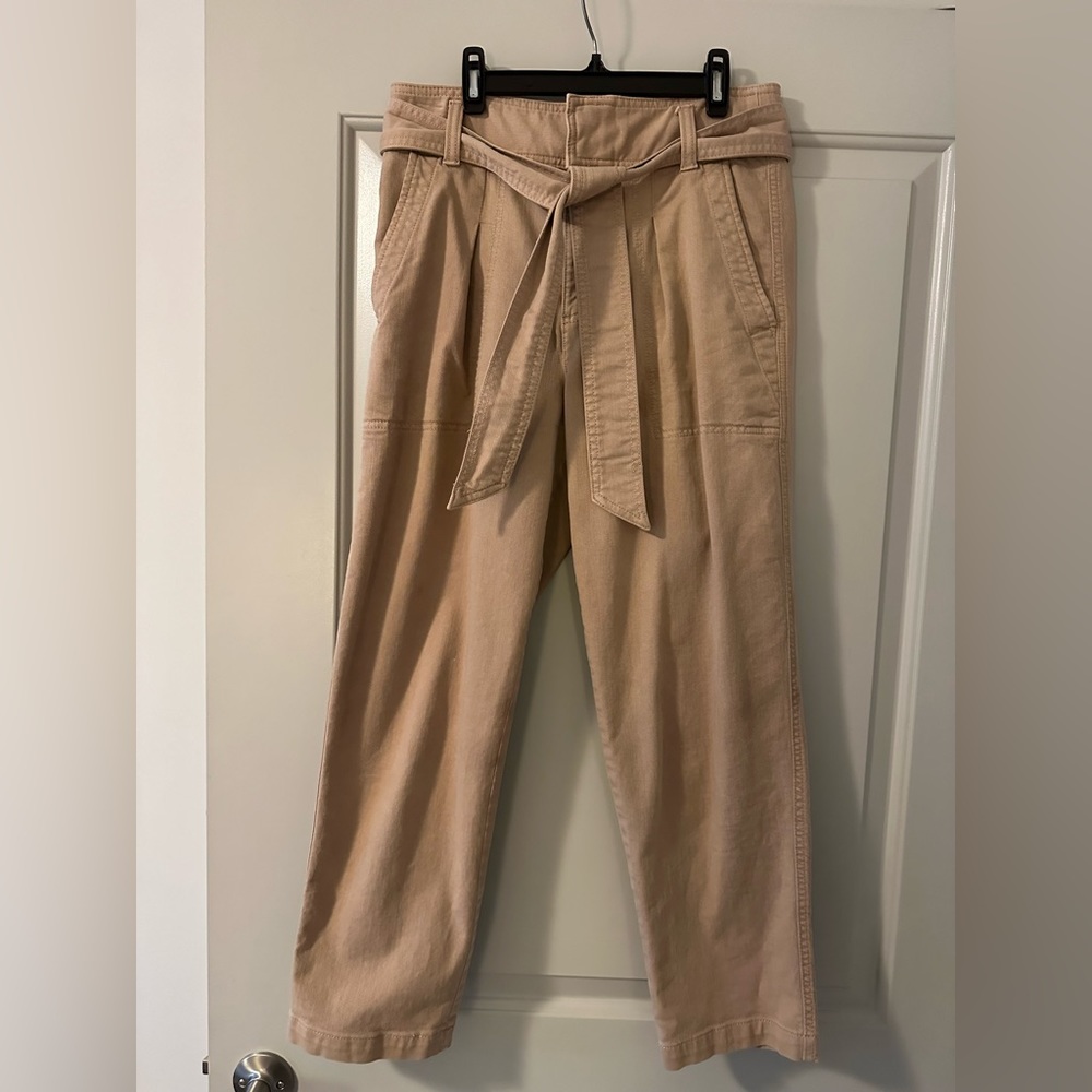 Paper-bag style khaki pants